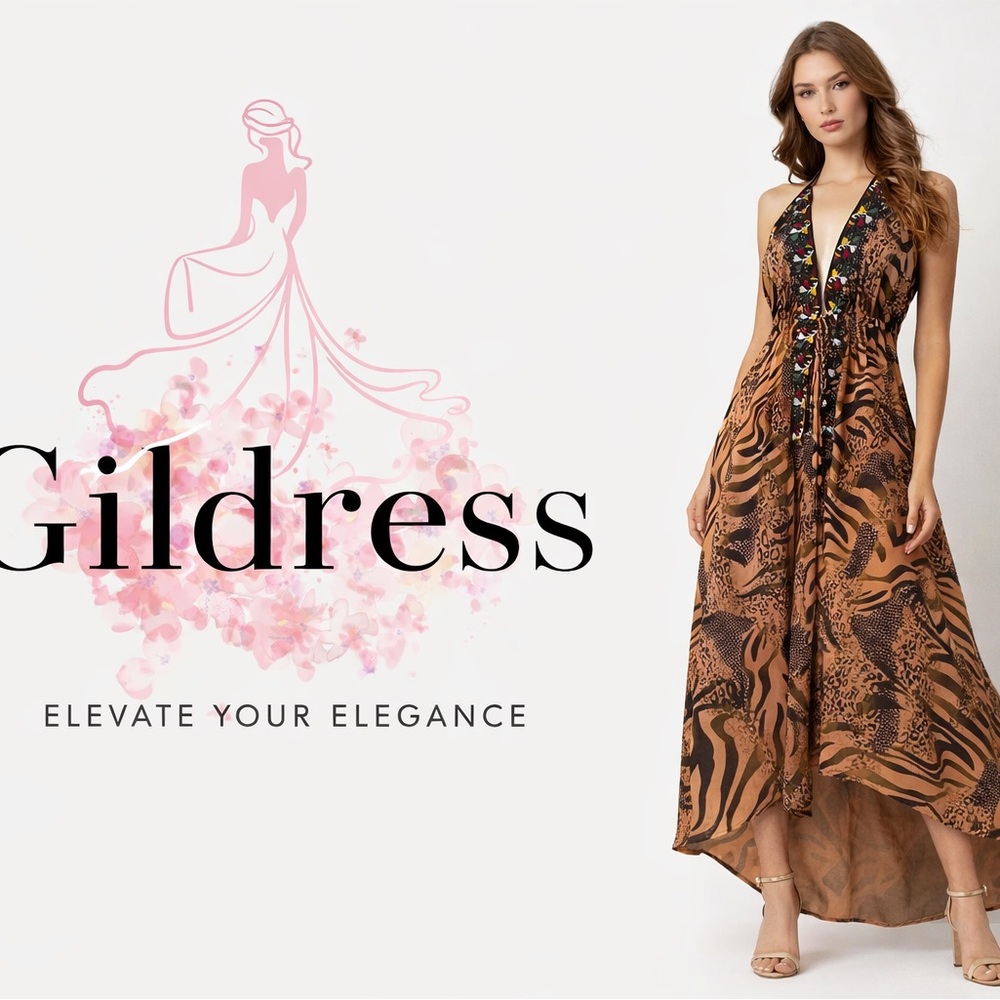 Brown Halter Maxi Dress